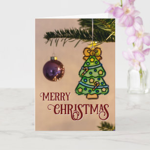 Frohe Weihnachten elegante Weihnachtsbaum-Ornament Karte