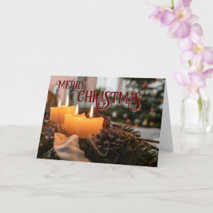 Frohe Weihnachten elegante Weihnachtsgirlande Kerz Karte