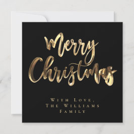 Frohe Weihnachten Eleganter Black and Gold Script 