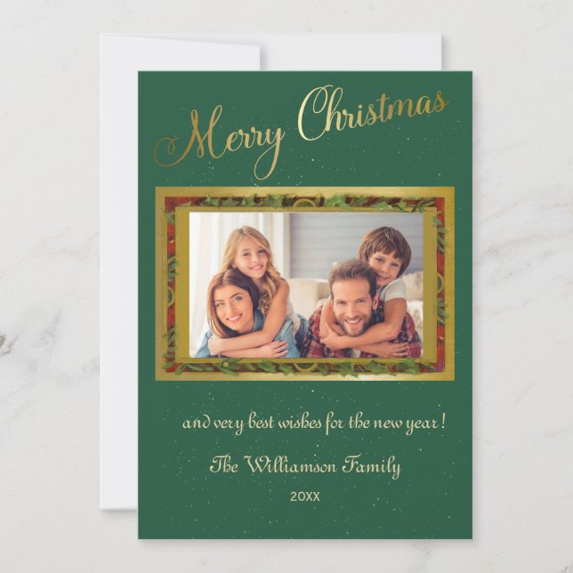 Frohe Weihnachten Eleganter Foto Rahmen (Vorderseite)