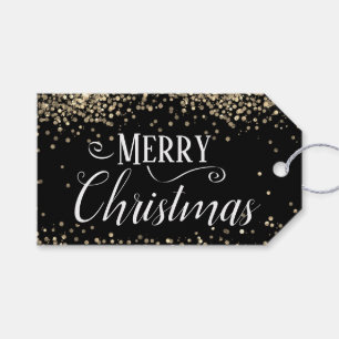 Frohe Weihnachten Eleganter Glitzer Geschenktasten Geschenkanhänger