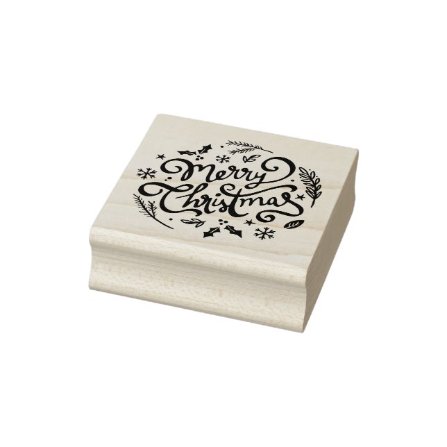 Frohe Weihnachten Eleganter Winterurlaub Gummistempel (Stempel)