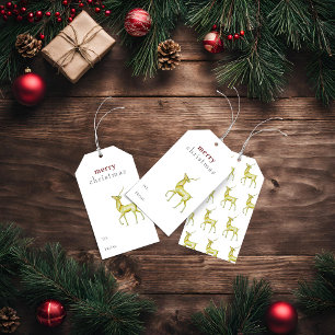 Frohe Weihnachten Elegantes Gold-Rentier Geschenkanhänger