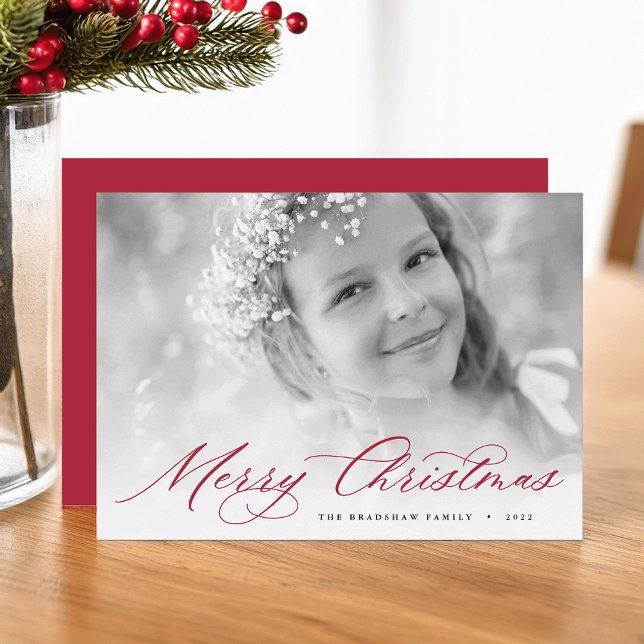 Frohe Weihnachten | Elegantes Script-Foto (Von Creator hochgeladen)