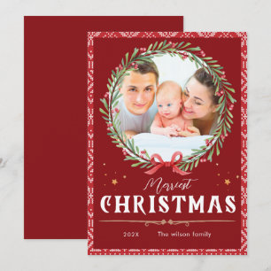 Frohe Weihnachten Elegantes Script Foto Weihnachte Einladung