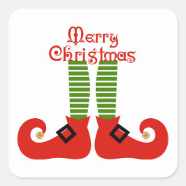 Frohe Weihnachten Elf Feet Quadratischer Aufkleber