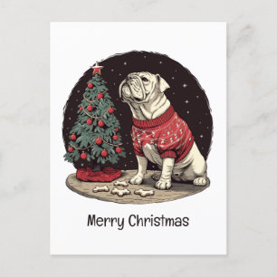 Frohe Weihnachten Englisch Bulldog Weihnachtsbaum