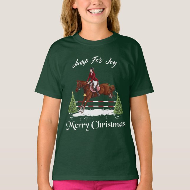 Frohe Weihnachten, englisches springendes T-Shirt (Vorderseite)