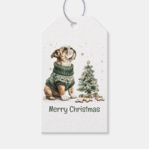 Frohe Weihnachten English Bulldogs Weihnachtsbaum Geschenkanhänger