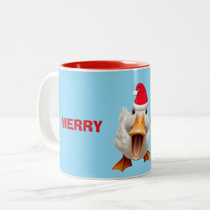 FROHE WEIHNACHTEN ENTE ZWEIFARBIGE TASSE