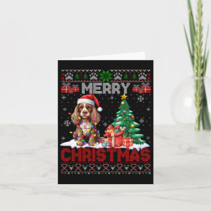 Frohe Weihnachten Er Spaniel Hund liebt Ugly Xmas Karte