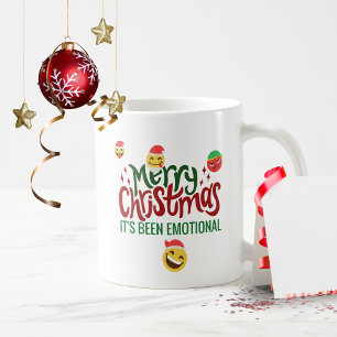 Frohe Weihnachten Es war EMOTIONAL lustig EMOJI Kaffeetasse