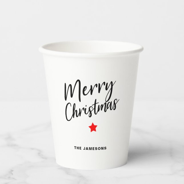 Frohe Weihnachten essbar von wem Pappbecher (Vorderseite)