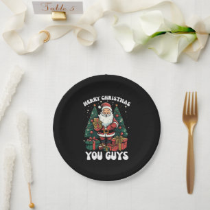 Frohe Weihnachten euch alle, der Weihnachtsmann Pappteller