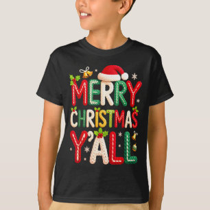 Frohe Weihnachten euch alle Santa Häkeln Stricken T-Shirt