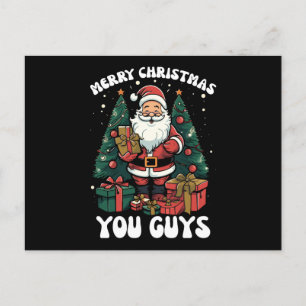 Frohe Weihnachten euch Leute Weihnachtsmann Postkarte