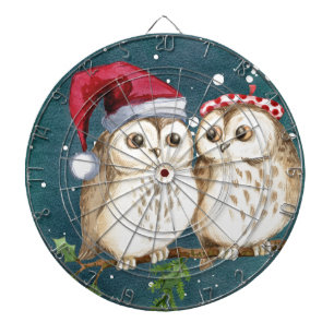 Frohe-weihnachten Eulen Dartscheibe