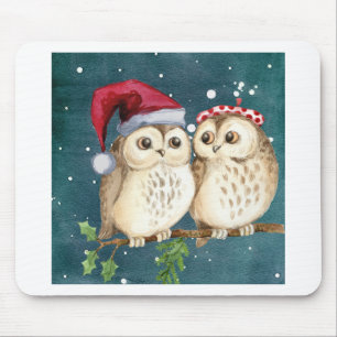 Frohe-weihnachten Eulen Mousepad