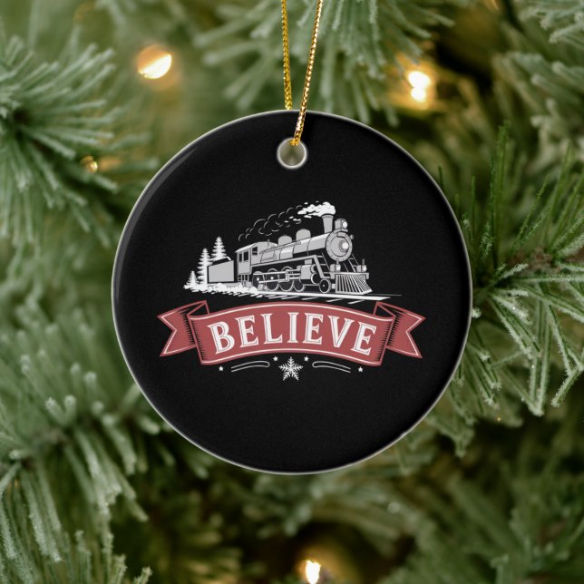 Frohe Weihnachten Express Nordpol Weihnachten Keramik Ornament (Baum)