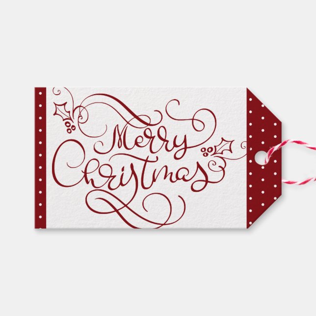 Frohe Weihnachten Extravagante Skripte Ihre Farbe  Geschenkanhänger (Vorderseite (Horizontal))