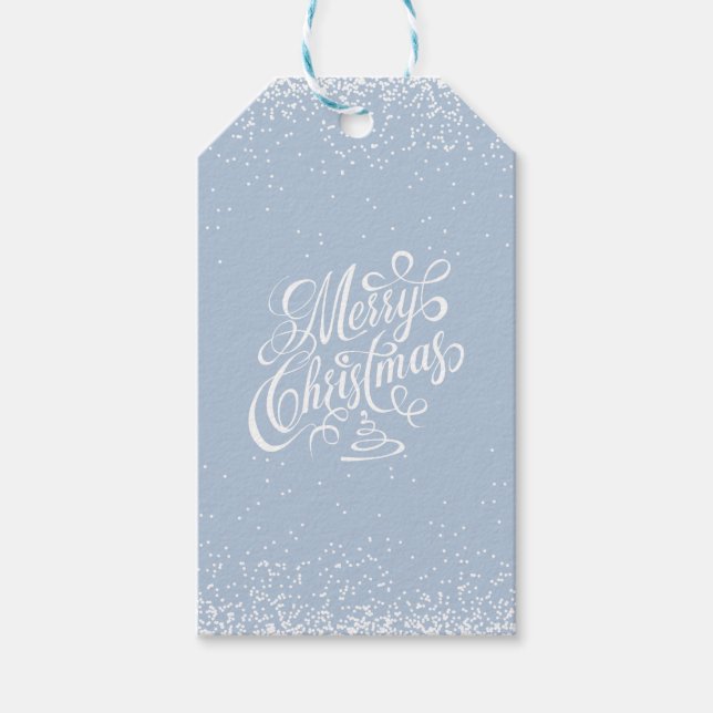 Frohe Weihnachten Extravagante Typografie Weißer S Geschenkanhänger (Vorderseite)