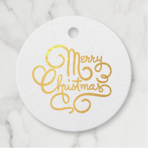Frohe Weihnachten Extravaganter Schriftart Gold Fo Geschenkanhänger