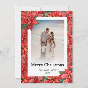 Frohe Weihnachten Familie Foto Red Poinsettia Blum