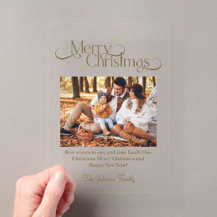 frohe weihnachten familie foto spaß schrift modern acryleinladungen