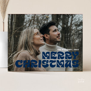 Frohe Weihnachten Familie Foto, stilvolle Elegant Postkarte