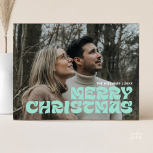 Frohe Weihnachten Familie Foto, stilvolle Elegant Postkarte