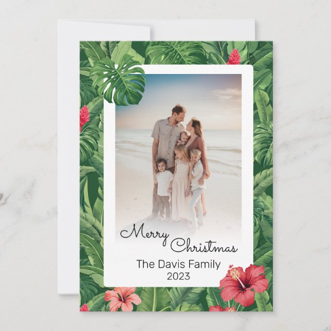 Frohe Weihnachten Familie Foto Tropische Blume Lea (Vorderseite)