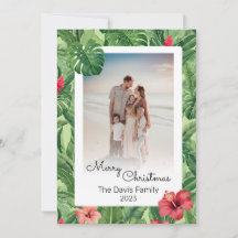 Frohe Weihnachten Familie Foto Tropische Blume Lea