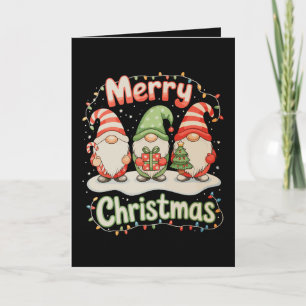 Frohe Weihnachten Familie Gnom Weihnachtsbeleuchtu Karte