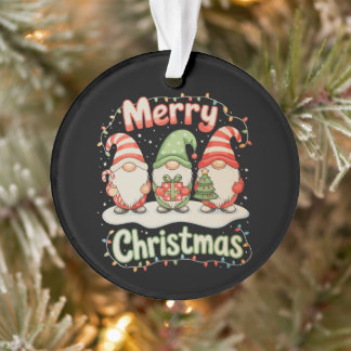 Frohe Weihnachten Familie Gnom Weihnachtsbeleuchtu Ornament