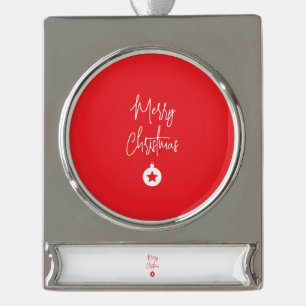 Frohe Weihnachten Familie Neujahrsbotschaft Banner-Ornament Silber