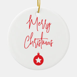 Frohe Weihnachten Familie Neujahrsbotschaft Keramik Ornament