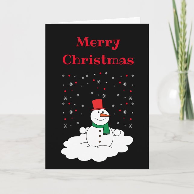 Frohe Weihnachten Familie Snowman Snowflakes Schwa (Vorderseite)