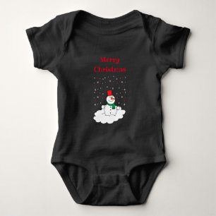 Frohe Weihnachten Familie Snowman Snowflakes Schwa Baby Strampler
