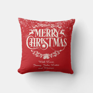 Frohe Weihnachten Familien-Definition Typografisch Kissen