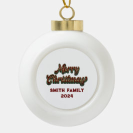 Frohe Weihnachten - Familienanpassung Keramik Kugel-Ornament