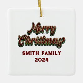 Frohe Weihnachten - Familienanpassung Keramikornament