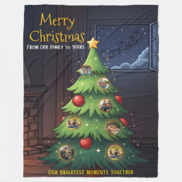 Frohe Weihnachten Familienbaum-Foto-Decke – Person Fleecedecke