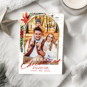 Frohe Weihnachten Familienfoto-Bogen Weihnachtskar