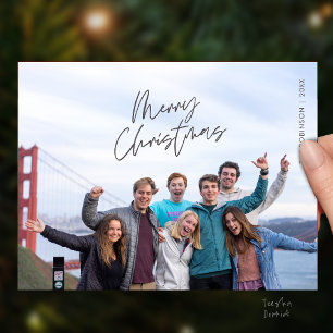 Frohe Weihnachten Familienfoto, modern minimalisti Postkarte