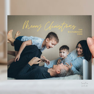 Frohe Weihnachten Familienfoto modern minimalistis Postkarte