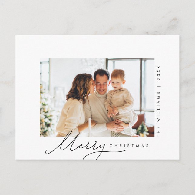 Frohe Weihnachten, Familienjubiläum, Minimalistisc Postkarte (Vorderseite)