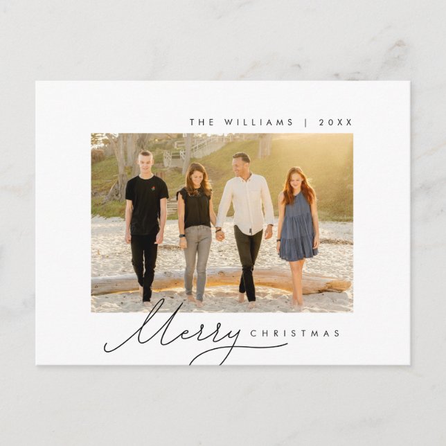 Frohe Weihnachten, Familienjubiläum, Minimalistisc Postkarte (Vorderseite)