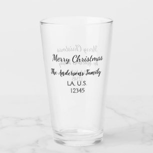 Frohe Weihnachten Familienname Adresse Name Text Glas