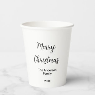 Frohe Weihnachten Familienname Jahr Text individue Pappbecher