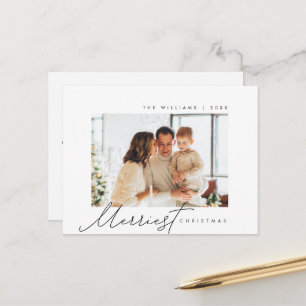 Frohe Weihnachten, Familienschrift Minimalistische Postkarte